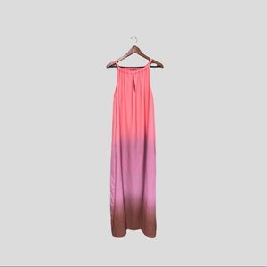 Roan & Ryan Women's Maxi Dress Size Small Pink Ombré Halter Sleeves
